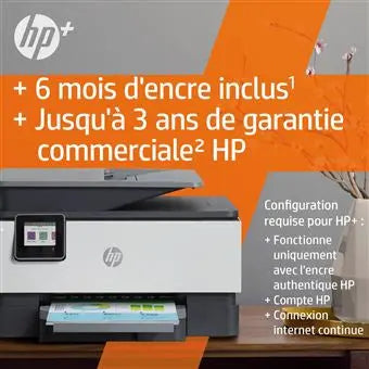 Imprimante tout-en-un HP OfficeJet Pro 9012e Jet d'encre couleur Copie Gris et blanc 6 mois d' Instant ink inclus avec HP+ - ElectroMania